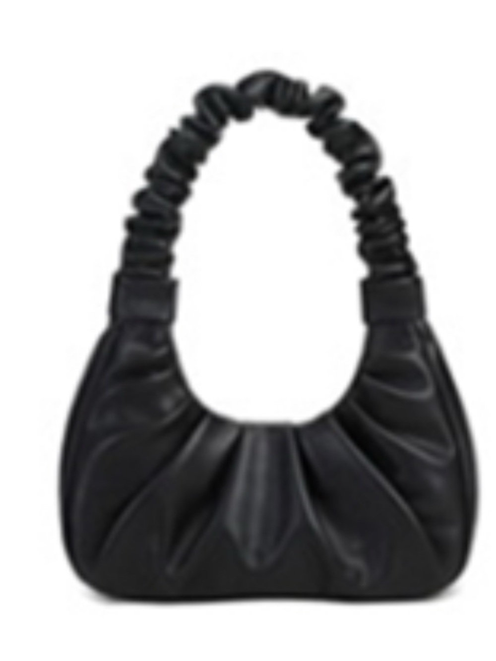 Classic Black Ruched Shoulder Bag